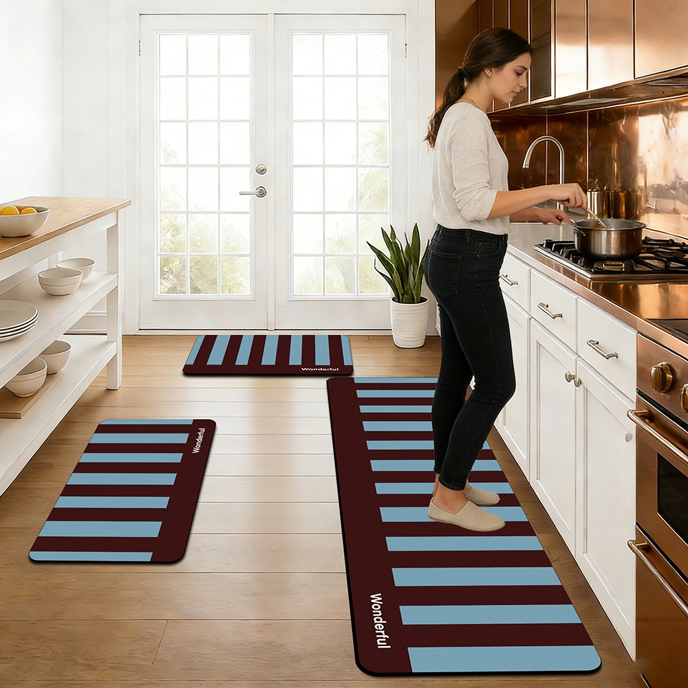material de borracha anti-deslizante do tapete da cozinha inclui 90 * 34+60 * 34+60 * 34