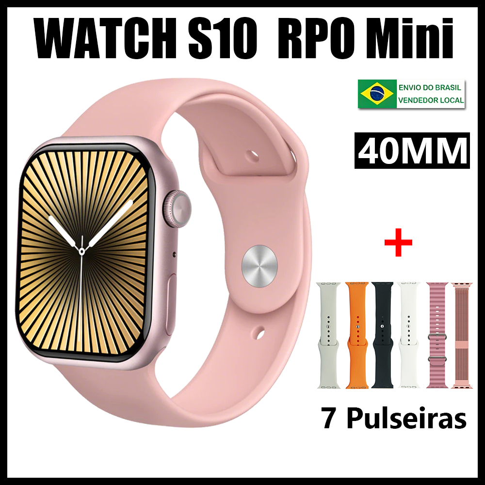 Novo Smartwatch S10 Mini 7 em 1 com Chamada Bluetooth e Calculadora Lembrete de mensagem Entrega em São Paulo, Brasil