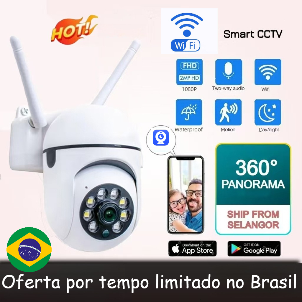 Câmera Inteligente WiFi , HD 360 ° Monitor Doméstico , Vigilância Sem Fio Interna E Externa