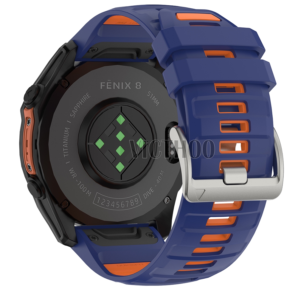 Pulseira De Relógio De Substituição De Esportiva De Borracha Para Garmin Fenix 8 51mm 47mm/7X pro/6/5X Plus/Fenix3 hr/Fo — imagem 2 de 2