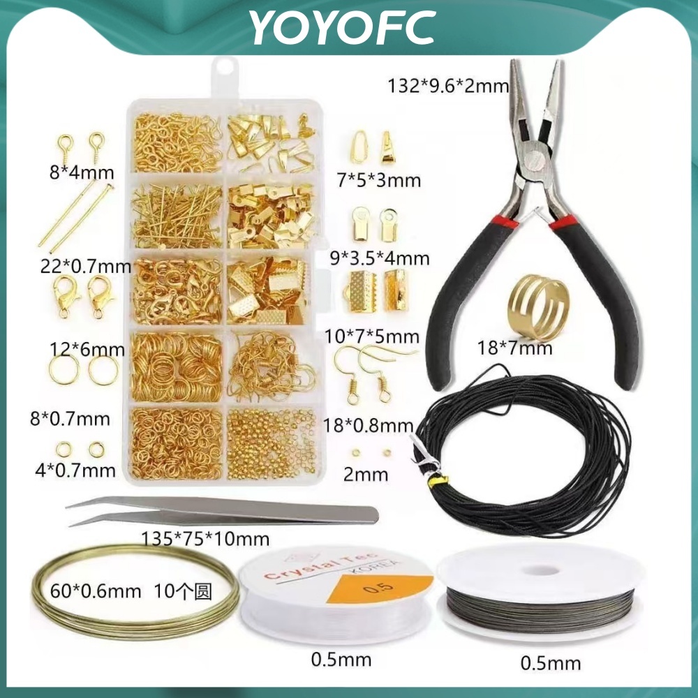 Kit 877 Peças De Suprimentos Para Fabricação De Joias DIY Com Alicates E Pinças Prontas Entrega