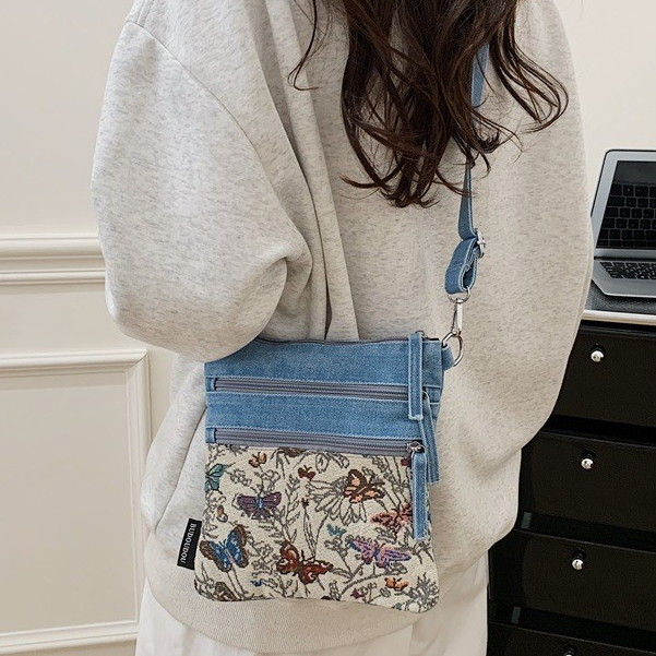 Bolsa jeans Casual, bolsa Crossbody exclusiva e moderna, Mini bolsa de ombro