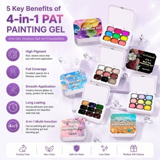 Osnailmall 9 Cores 4 Em 1 Pat Pintura Esmalte Gel Perfeito Para Criar Arte Unhas Com Flor…