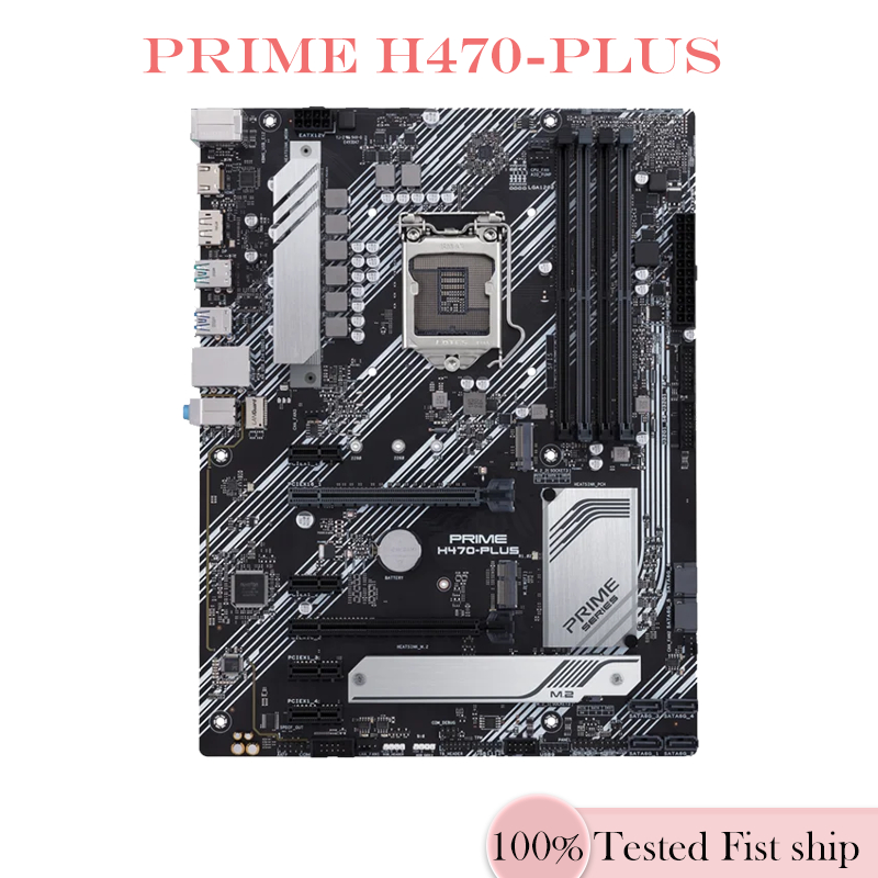 Para PRIME H470-PLUS Placa-Mãe 128GB HDMI PCI-E3.0 M . 2 LGA 1200 DDR4 ATX H470 Testada