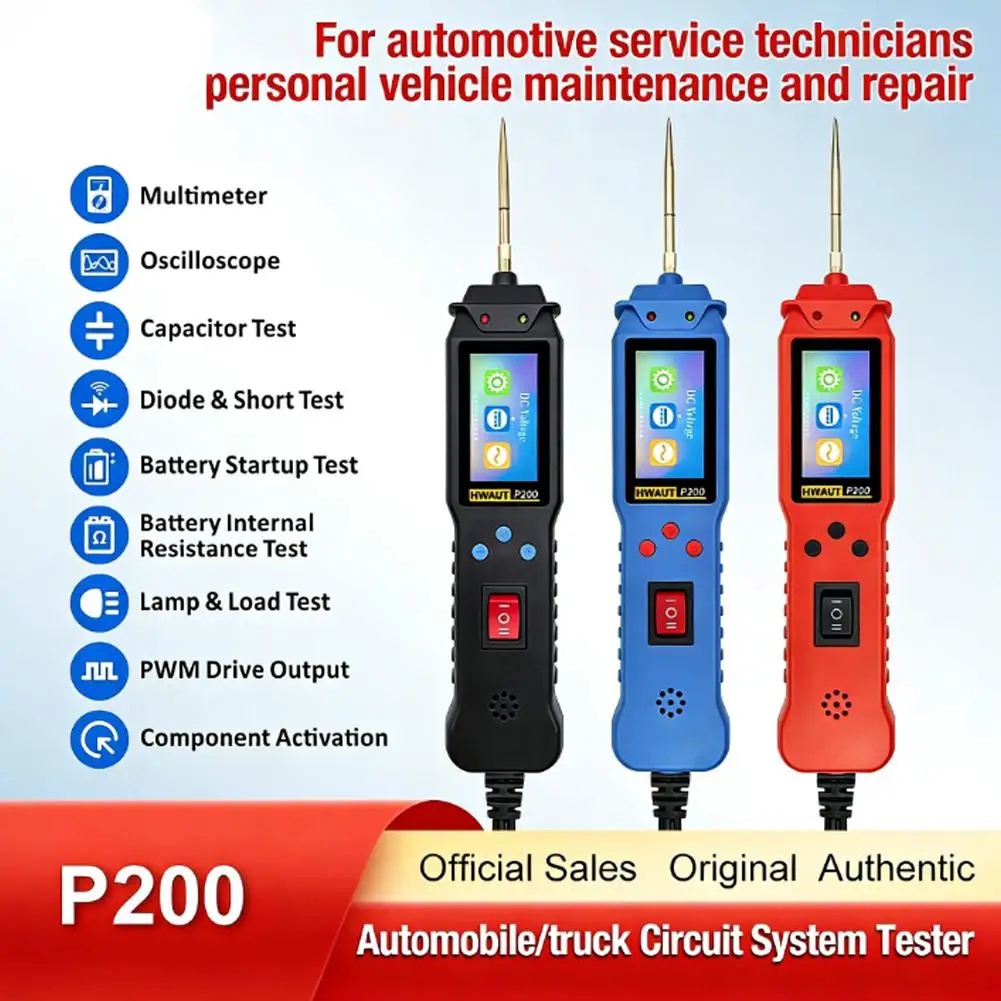 12 24V P200 Testador De Circuito Automotivo Sonda De Energia Elétrico Continuidade Tensão Lâmpada Ferramenta Teste 2M Ca