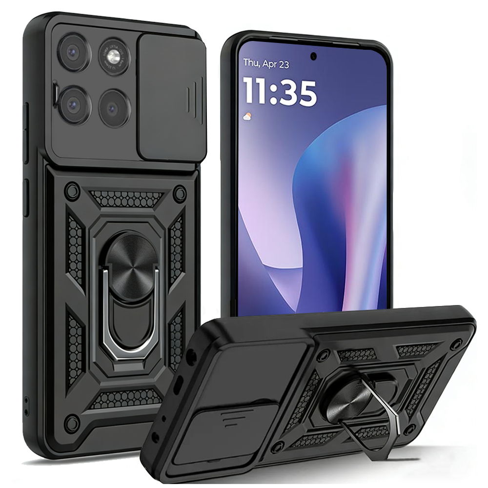 Caso de telefone rígido resistente à prova de choque com suporte Para Moto G37 G47 G57 G67 G77 G56 G86 G85 G55 G54 G84