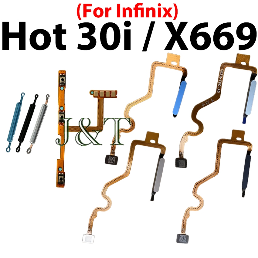 Botão Liga/Desliga De Impressão Digital Flex Para Infinix Hot 30i X669 X669C X669D Sensor Home Return Key Menu Power On