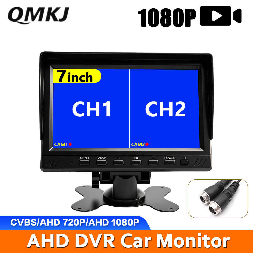 7 Polegada DVR Tela Do Monitor Carro Câmera De Visão Traseira HD Digital 2 Vias Entrada Vídeo Imagem Retrovisor 9V-36V T