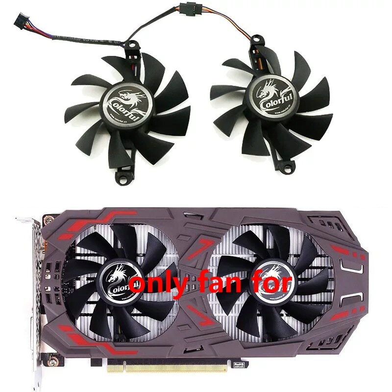 Ventilador GPU 75MM 4PIN Para Colorido GeForce GTX 1060 1050TI 1050 960 950 iCafe V2 De Refrigeração Da Placa Gráfica