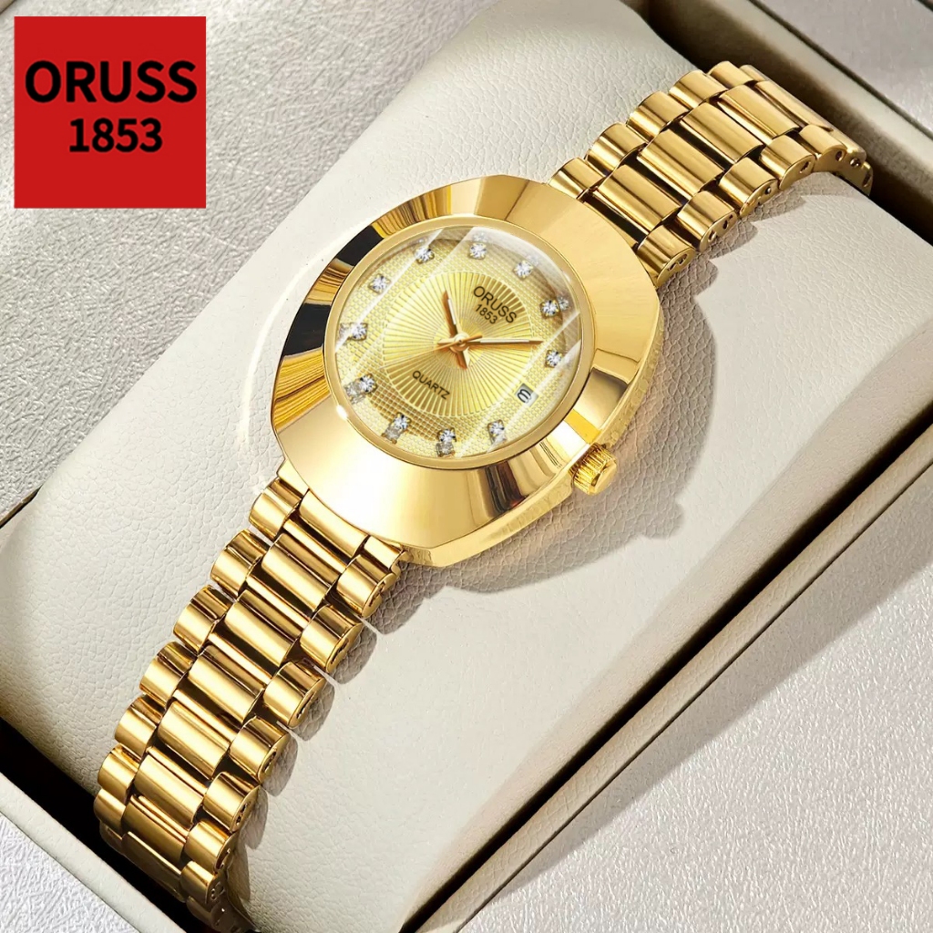 ORUSS Original Feminino Luxo Calendário de Aço Inoxidável Luminoso Relógio À Pro