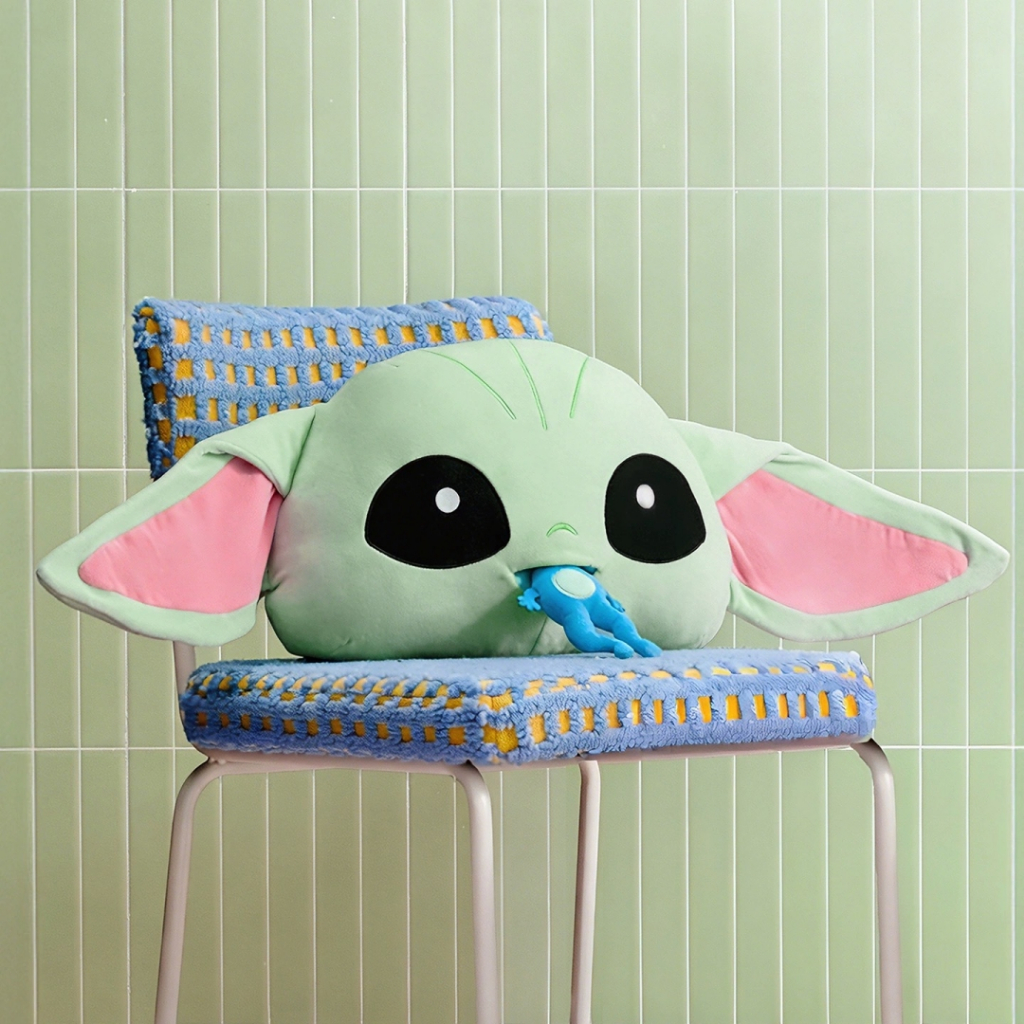 [Genuíno] Star War Series Grogu Cabeça Grande Comer Sapo Travesseiro Brinquedo De Pelúcia Boneca Presente