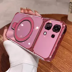 Capa Para OPPO A6 Pro 4G 5G Nova Janela Grande Galvanizada Transparente Caso De Telefone Com design De Suporte Oco De me