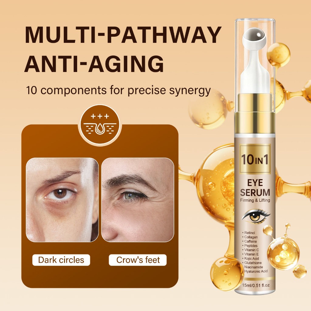 Sérum Anti-Inchaço Olhos Colágeno Cafeína | Retinol Anti-rugas Reduz Linhas Finas Ilumina Pele Brilhante Uso Diário