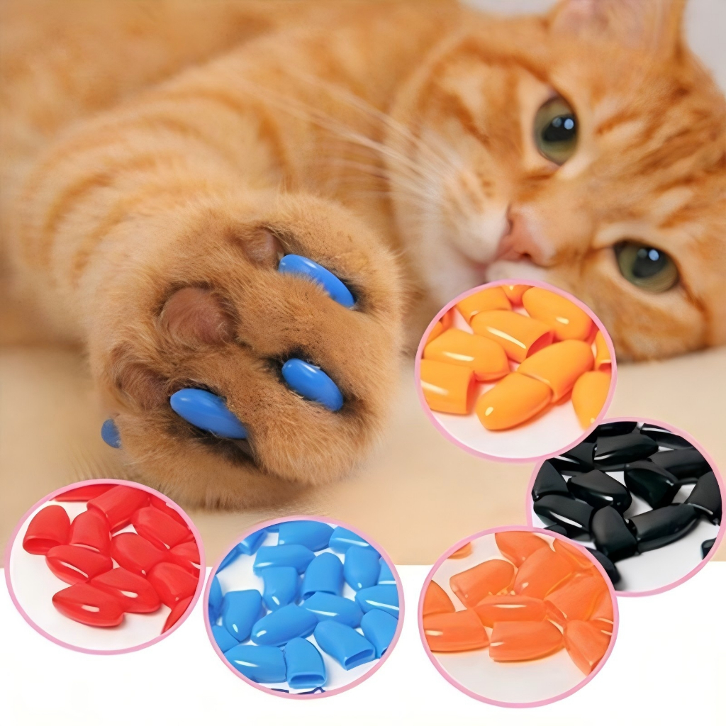 20Pcs Pet Cão Gato Garra de Pata Anti-Risco de Silicone Macio Capas Protetoras de Unhas