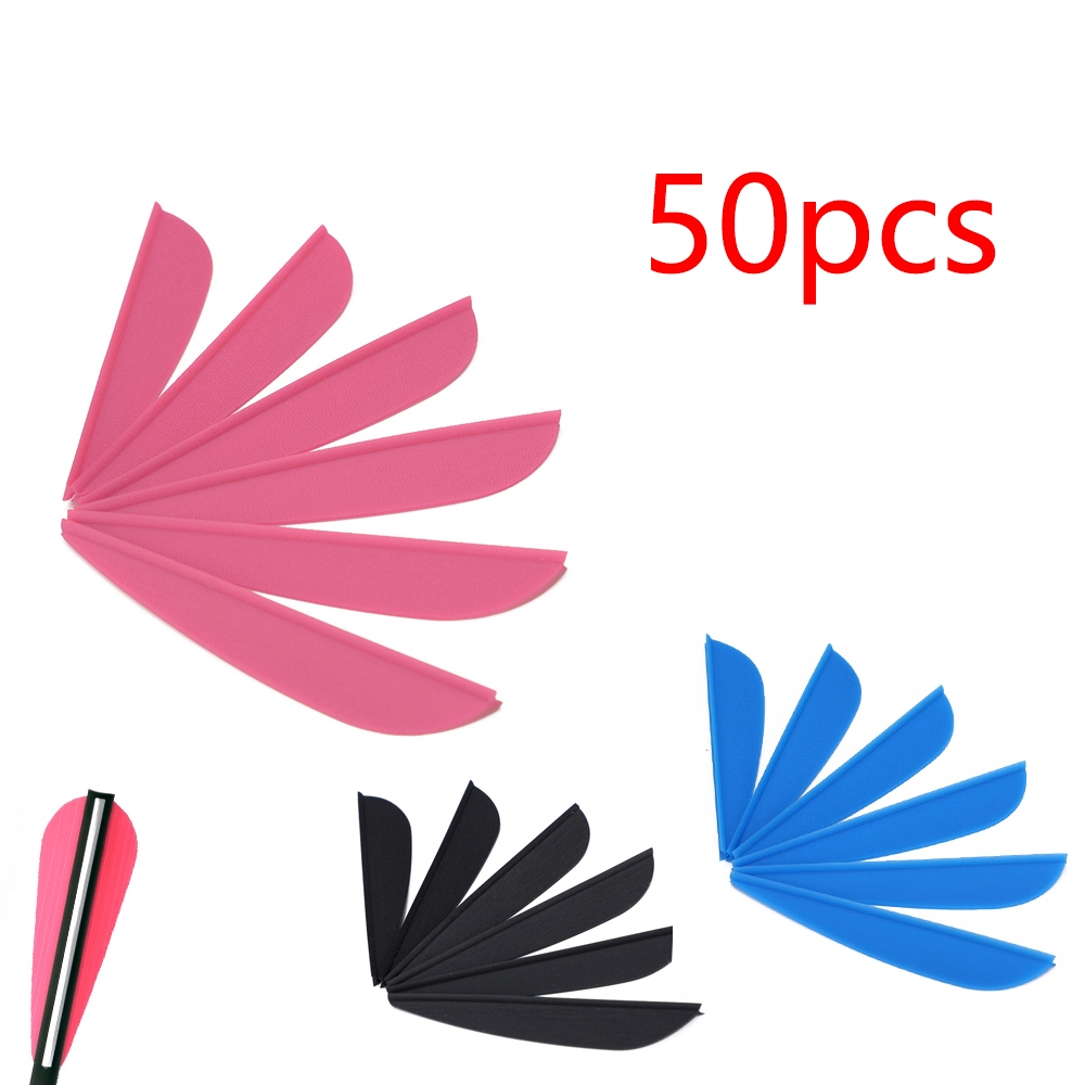 50 Pcs Penas De Plástico Para Flecha 3" - Palhetas Arco E Flecha DIY
