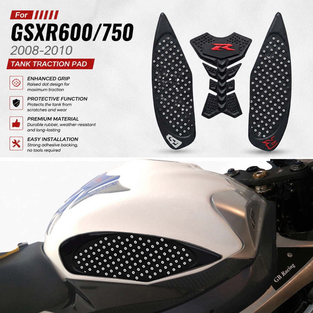 Para SUZUKI GSXR600 GSXR750 GSXR 600 750 GSX-R600 R750 2008-2010 Adesivo Proteção Antiderrapante Almofada Do Tanque Late
