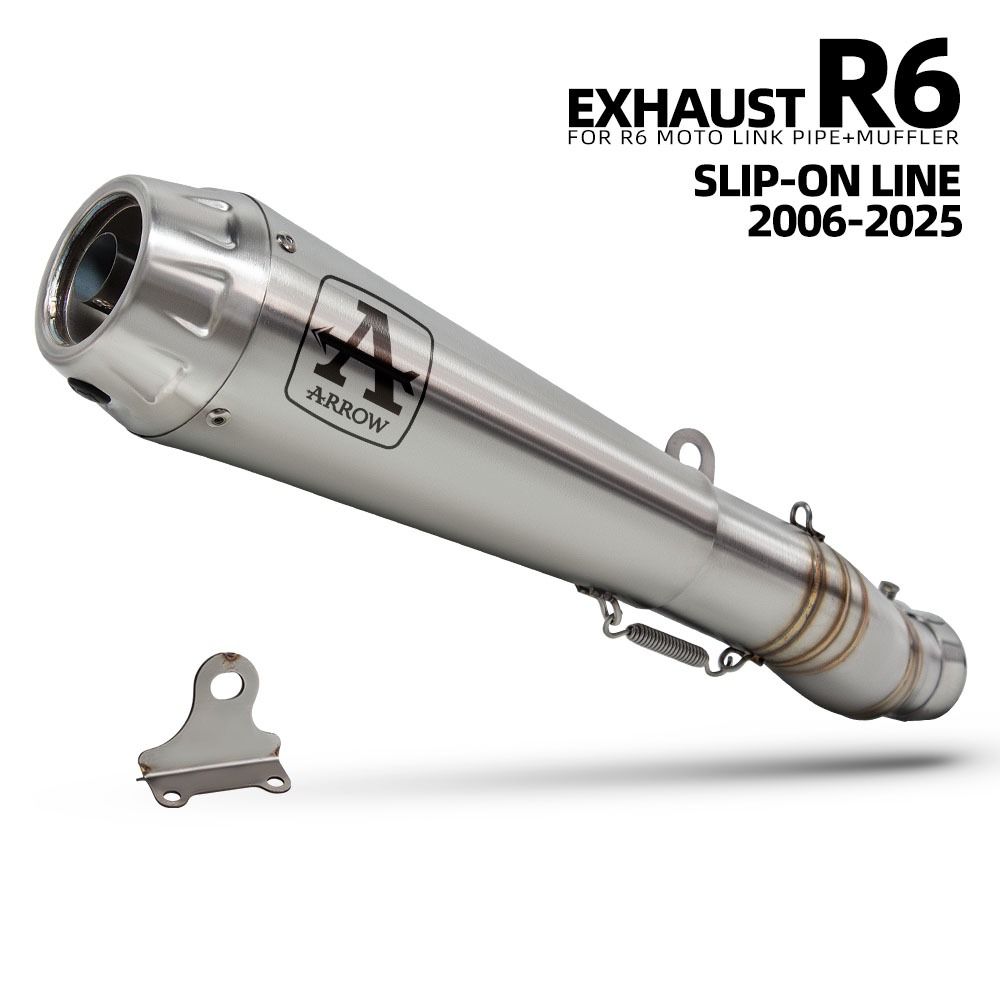 kit De Aço Para Tubo De Escape De Motocicleta De Alto Desempenho , Linha Deslizante ARROW R6 2006-2025