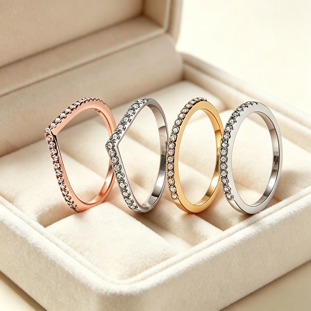 [Produtos mais vendidos] Anel circular liso de Halo circular 925, joias brilhantes Pavé, anel feminino empilhável requin