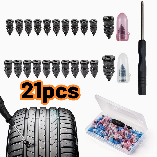 Parafuso Reparo Pneu Sem Câmara + Chave | Conserto Rápido Moto/Carro