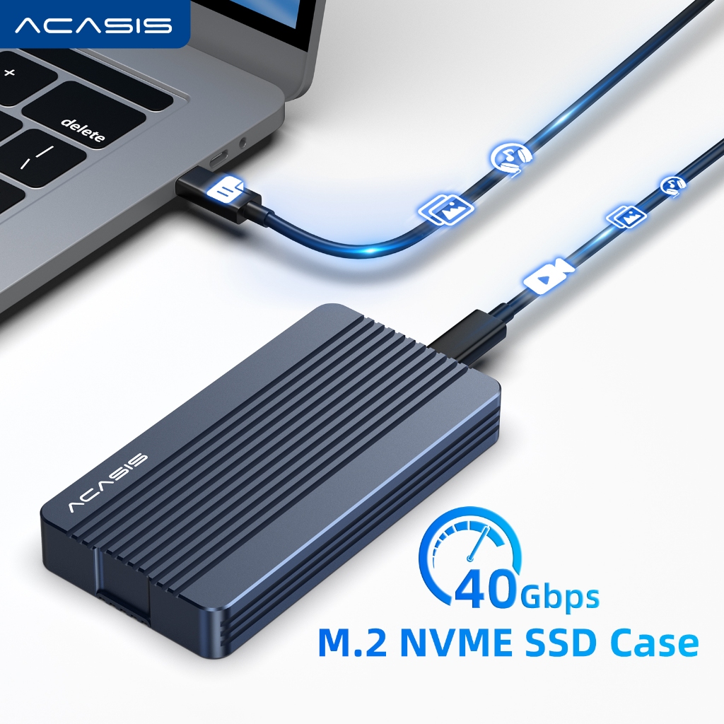 Gabinete ACASIS USB4 40 Gbps M . 2 NVME SSD Compatível Com Thunderbolt 4/3 8 Tb 