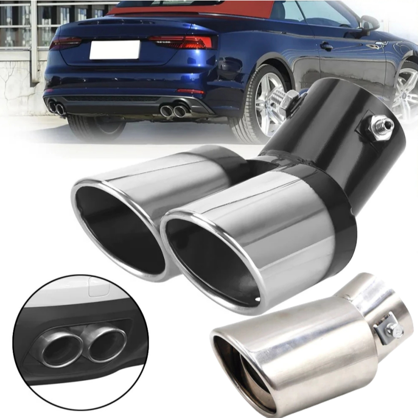 Tubo De Escape Para Carro Com Ponta De Aço Inoxidável E Silenciador Automático Tubo Duplo Curvo/Único Curvo/Único Linear