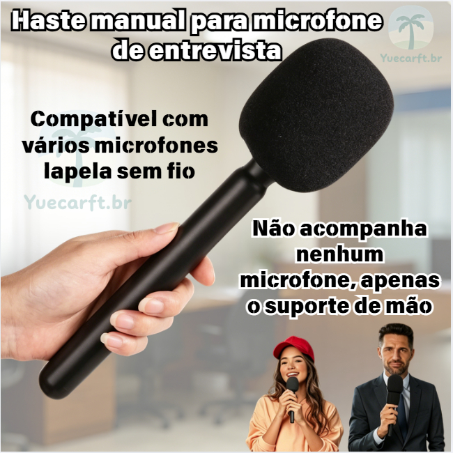 Adequado para vários microfones de lapela sem fio entrevista portátil vara repórter microfones de rádio profissional