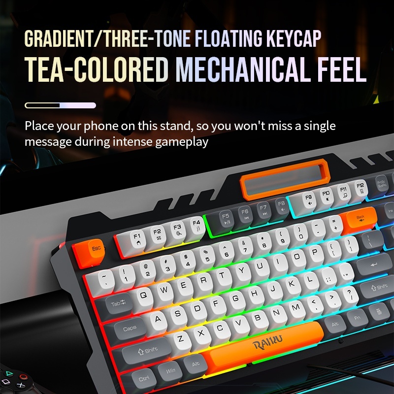 Conjunto de teclado e Mouse para jogos, corpo de eixo mecânico Real + luz de fundo colorida, classificação de jogos/diri