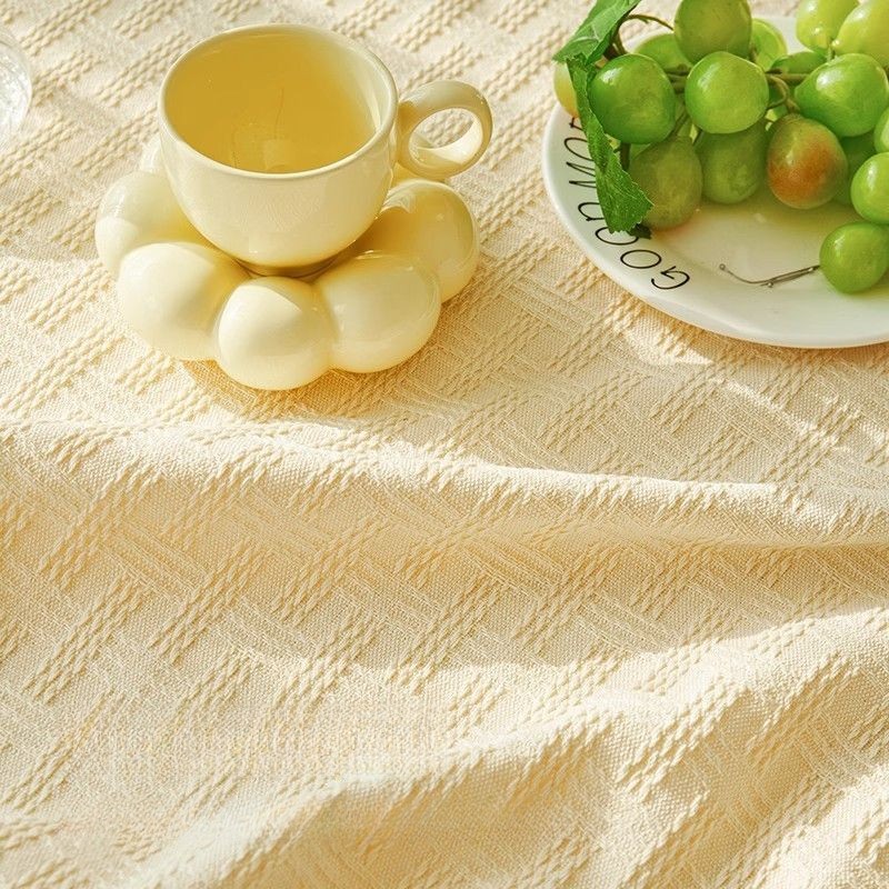 Toalha De Mesa De Renda Bege , Redonda/Quadrada vintage Estilo ins , Cabeceira/Sofá/Geladeira Capa Contra Poeira Present