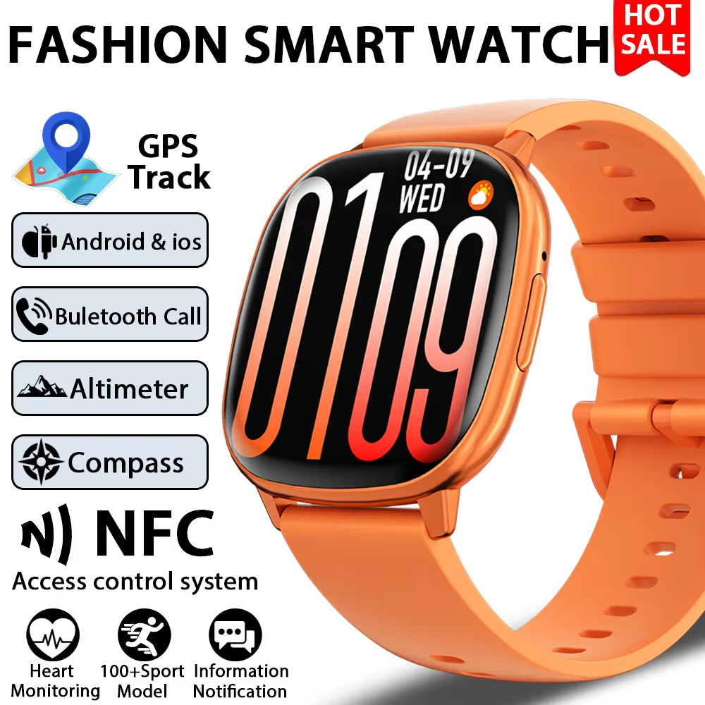 Novo Ultra Fino Relógio Inteligente Masculino 1.73 " AMOLED 42 * 402 Display Sempre Mostrar Tempo Chamada Bluetooth Smar