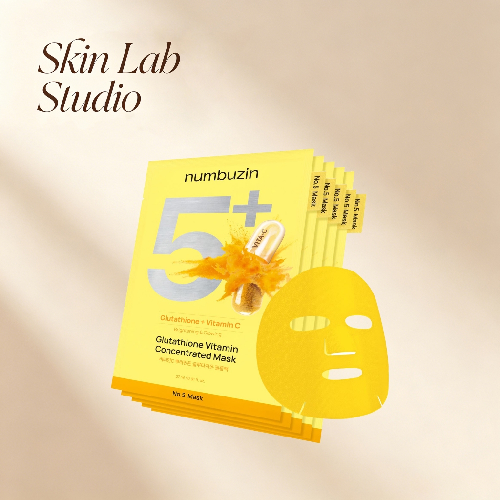 Numbuzin Máscara em Folha Vitamin Spotlight Nº5, Máscara Iluminadora com Glutationa e Vitamina C