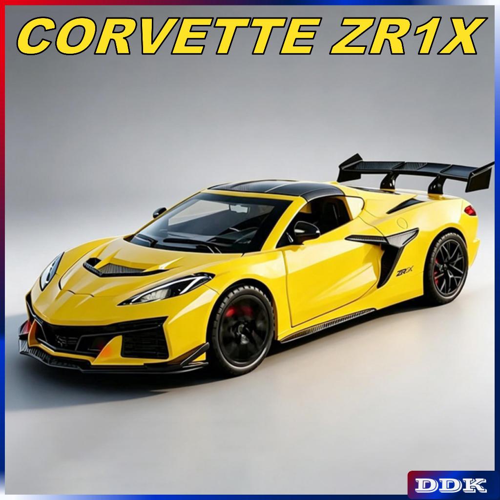 1 : 32 CORVETTE ZR1X Diecast Alloy Model Toy Car Sound Light Pull Back Crianças Amigo Presentes De Aniversário