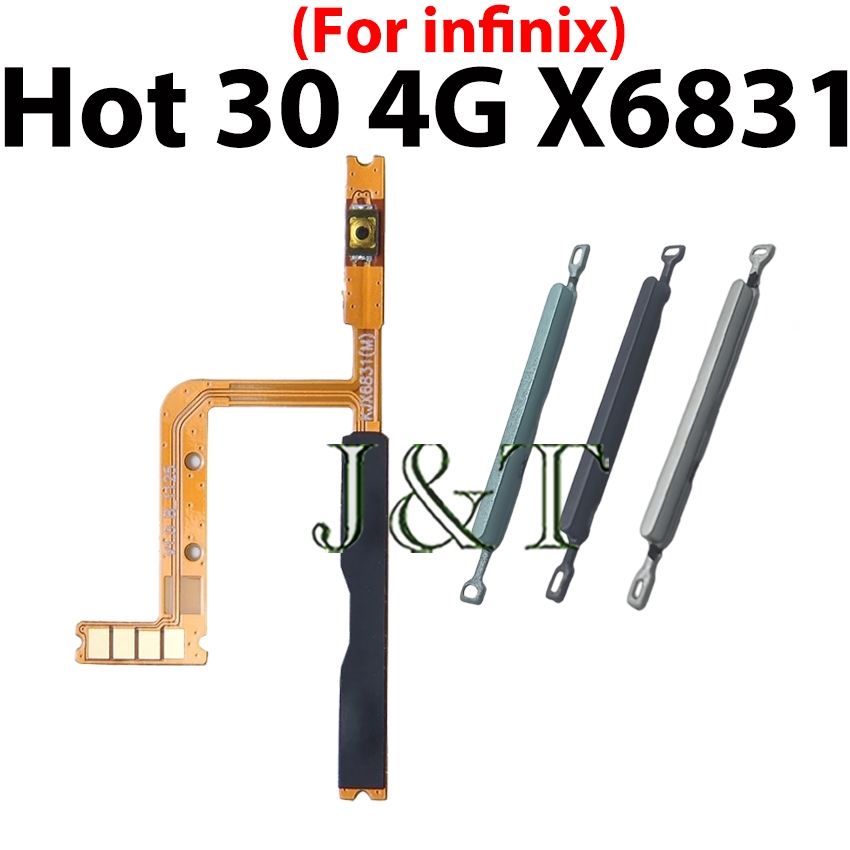 Botão Liga/Desliga Flexível Para Infinix Hot 30 4G X6831 Interruptor De volume Cima E Baixo Chave Lateral Fita Cabo