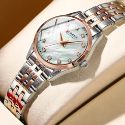 CURREN Relógio Feminino Elegante Design Simples De Quartzo À Prova D'água De Luxo 9111 X