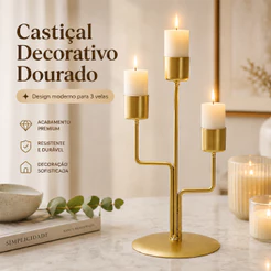 Kit 3 Castiçal Suporte de Velas Metal, Decoração sala, quarto, Casamento, altar, presente, Halloween
