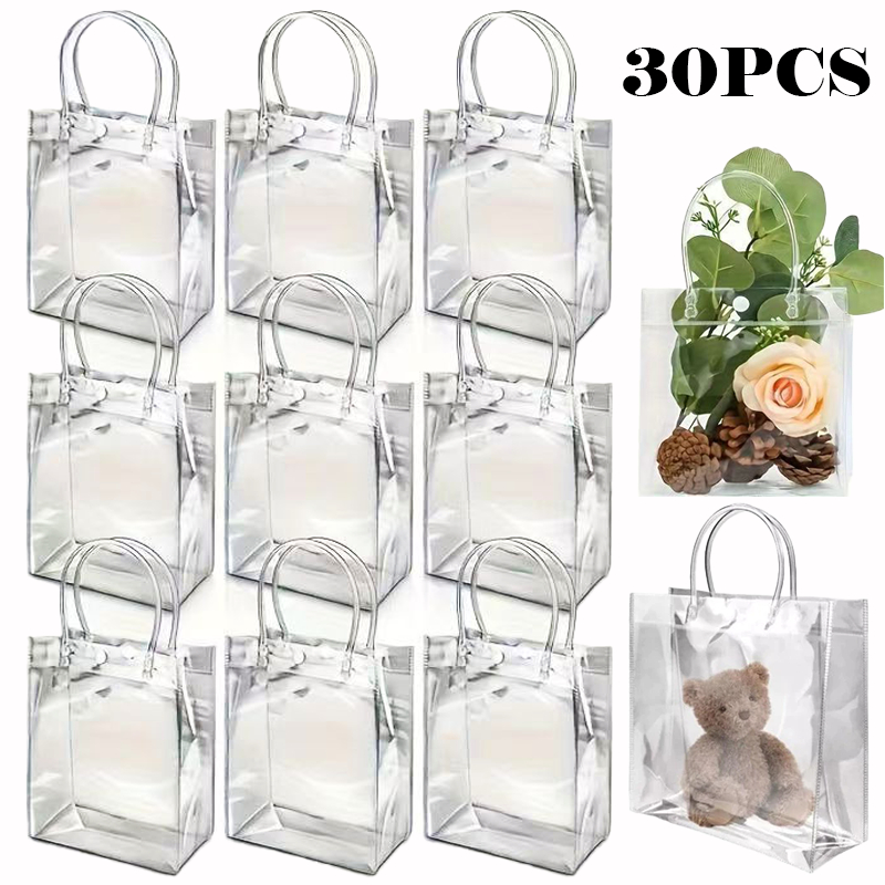 10-30 PCS De Sacos De Presente Transparentes Reutilizáveis-Armazenamento De Plástico Para Lembrancinhas E Presentes