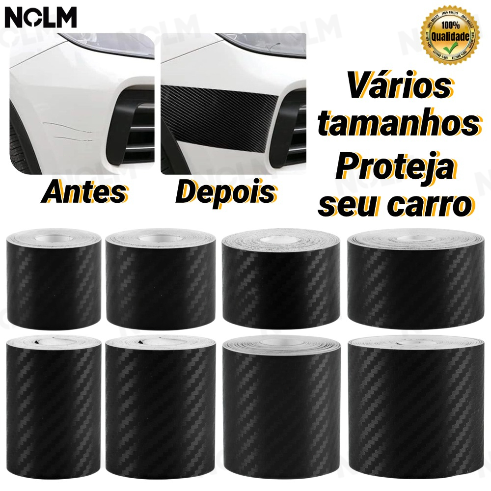 Adesivo 3D Fibra de Carbono Preto Carro Moto Anti-Riscos Protetor Soleira Porta Espelho Coluna DIY 5cm 10cm Fosco-NS