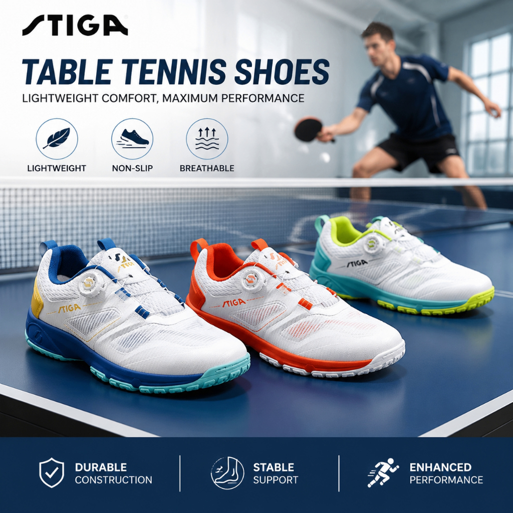STIGA Tênis De Mesa Respiráveis Calçados Internos Homens Mulheres Sapatos De Pingue-Pongue Antiderrapante Sapato De Trei