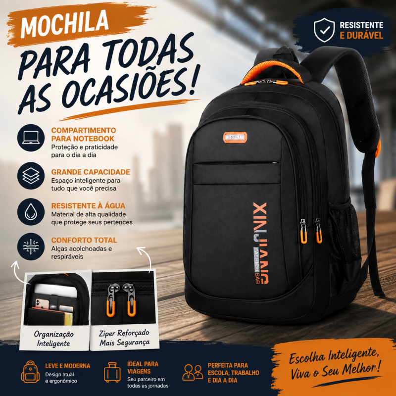 Mochila Masculina Impermeável Mochila Escolar Prova D’água de Alta Qualidade