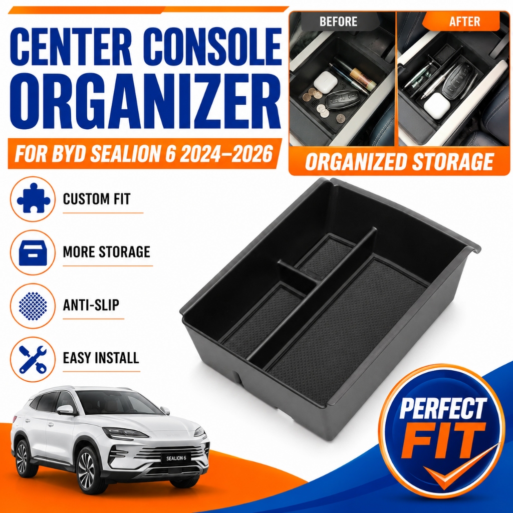 Para BYD Song Plus DM-i Console Central Organizador Caixa De Armazenamento Braço Bandeja Antiderrapante Acessór
