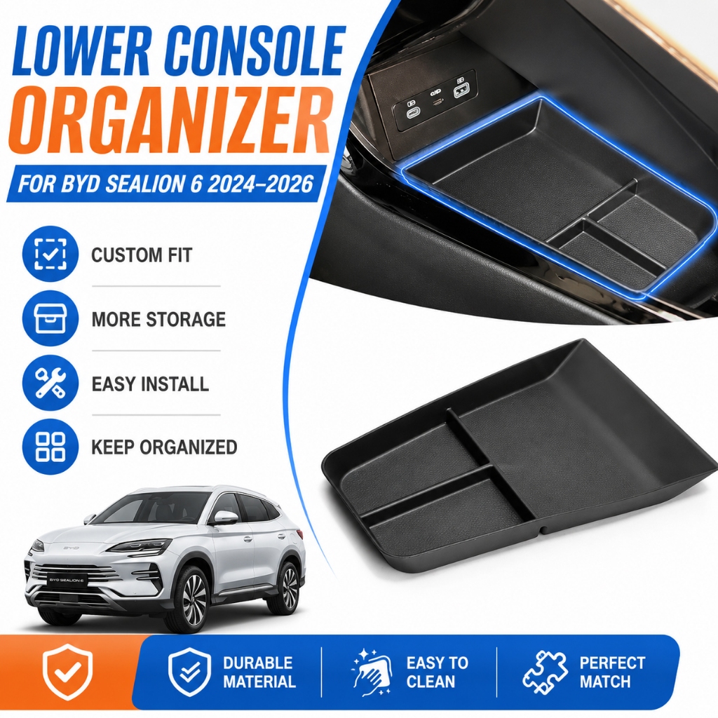 Para BYD Song Plus DM-i Console Inferior Organizador Caixa De Armazenamento Do Central Bandeja Antiderrapante A