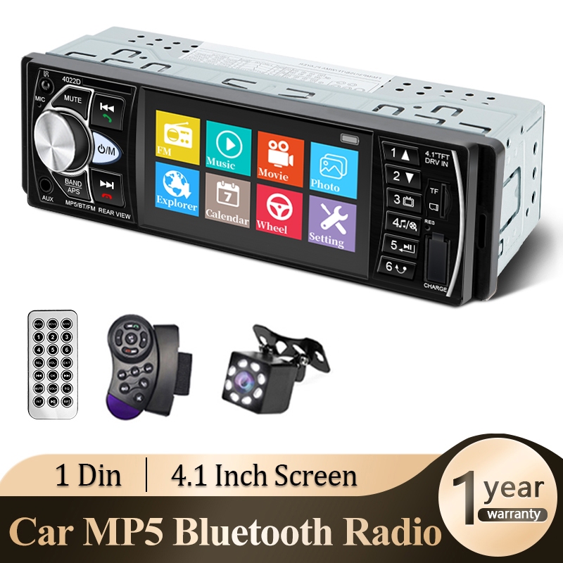 Central Multimídia MP5 Automotivo Bluetooth 1 Din 4.1 Polegadas USB/TF/AUX FM Estéreo