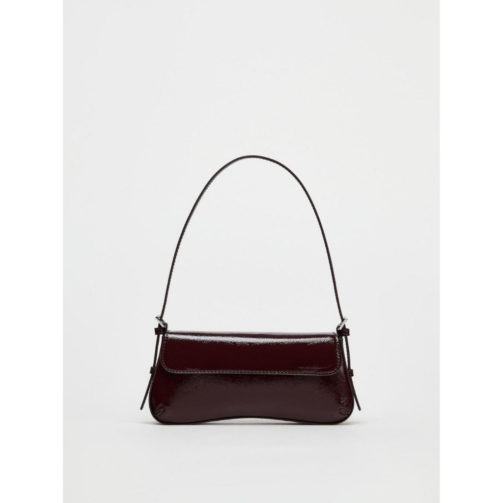 Bolsa baguete de couro envernizado elegante bolsa nas axilas 2026 novo produto moda simples Commuter Flip Retro bolsa de