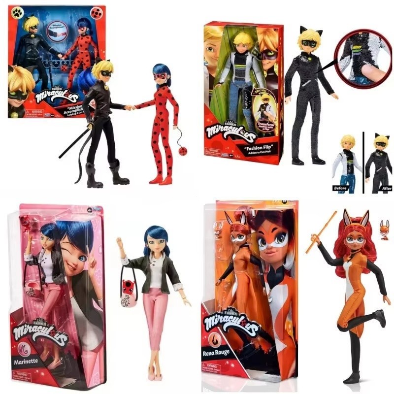 Miraculous Joaninhas Figura PVC 28cm Vários Personagens Gato Noir Ação Móvel Decoração Mesa Presente de Aniversário Infa