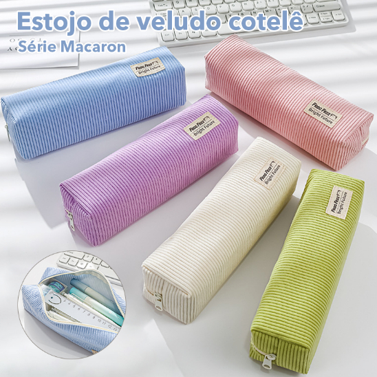 Estojo De Veludo Cotelê Macio E Aconchegante  Bolsa Escolar De Grande Capacidade Cor Vibrante  Quente Ao Toque No Inver