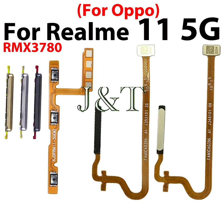 Sensor De Impressão Digital , Flexível Para Realme 11 5G RMX3780 , Volume De Energia , Botão Liga/Desliga Lateral Cima E