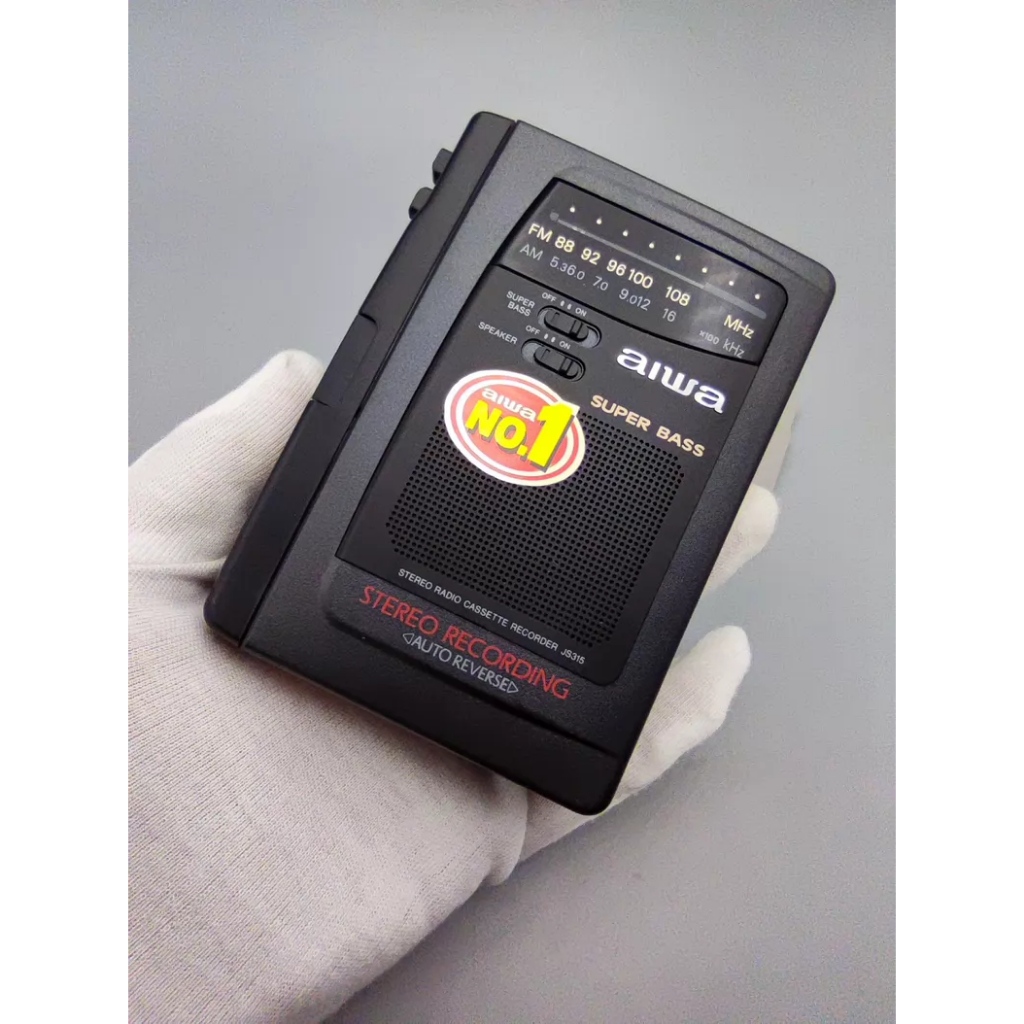 Walkman Cassete Aiwa HS-JS315 (Tijolo Clássico , Novo Estoque Antigo) , Produto Peak-Era 1992 , Alto-Falante , Som Analó
