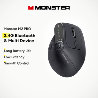 Monster M2 PRO Mouse Sem Fio 2.4G Bluetooth Compatível Com Vários Dispositivos Bateria De Longa Duração E Baixa Latência