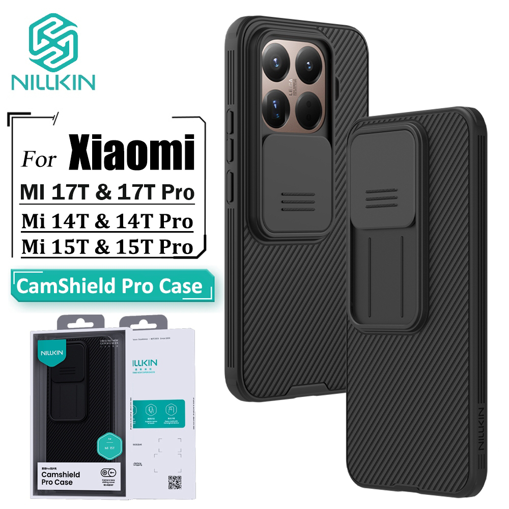 Nillkin Luxo CamShield Caso Para Xiaomi 17T Pro 15T 14T Câmera Slider Geada À Prova De Choque Capa Traseira