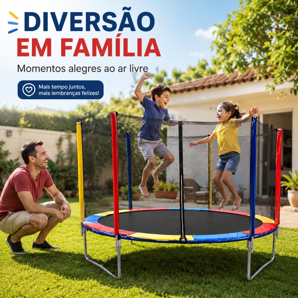 Cama Elástica Trampolim Pula Pula Infantil 75 kilos Confortavel Cores Vibrantes Diversao Garantida