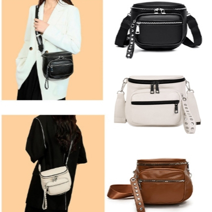 bolsa estilo pochete feminina de ombro alça transversal couro